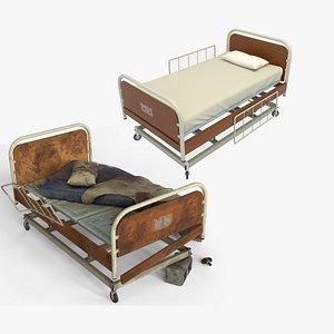Hospital Bed &ndash; Before &amp; After the Catastrophe 3D model