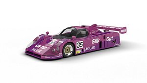 3D Jaguar XJR-9LM Le Mans Silk Cut Racing 1988 HQ 3d model model