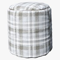 Light Grey Scottish Pouf