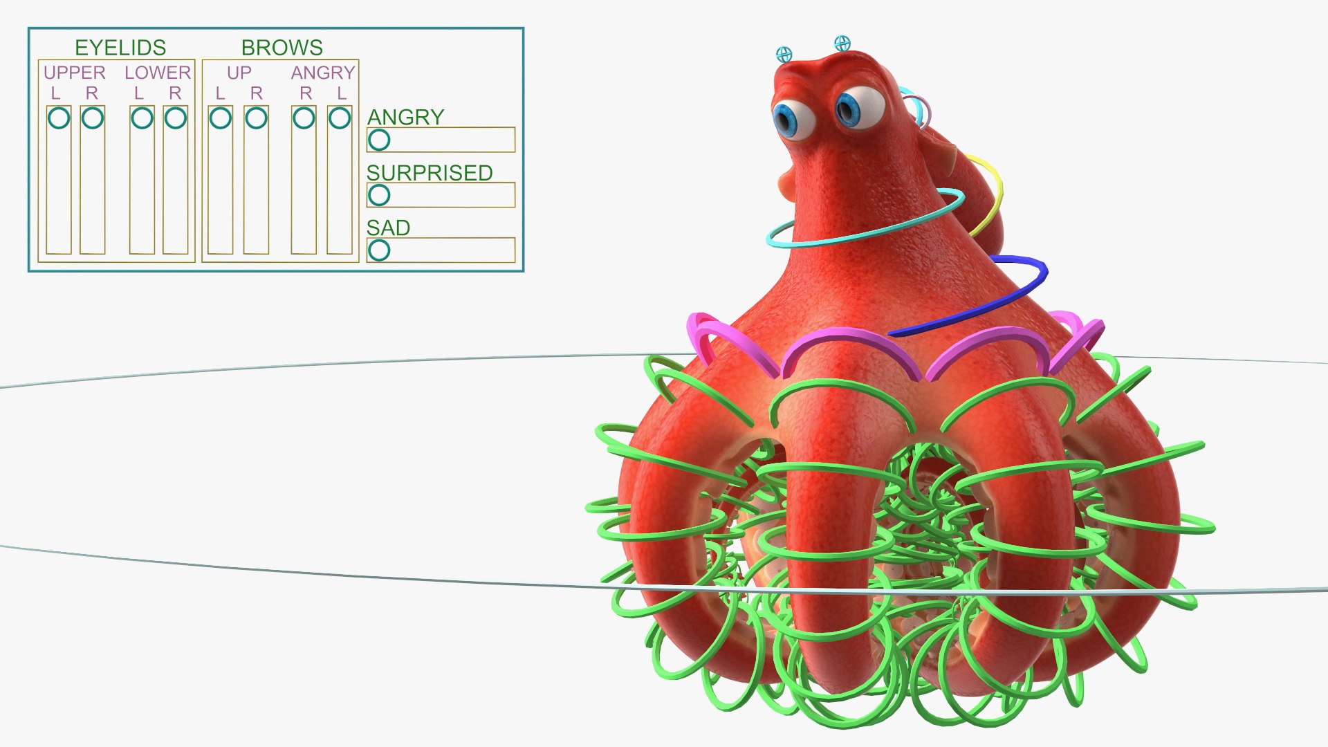 Octopus Cartoon Character Rigged Model - TurboSquid 1971828
