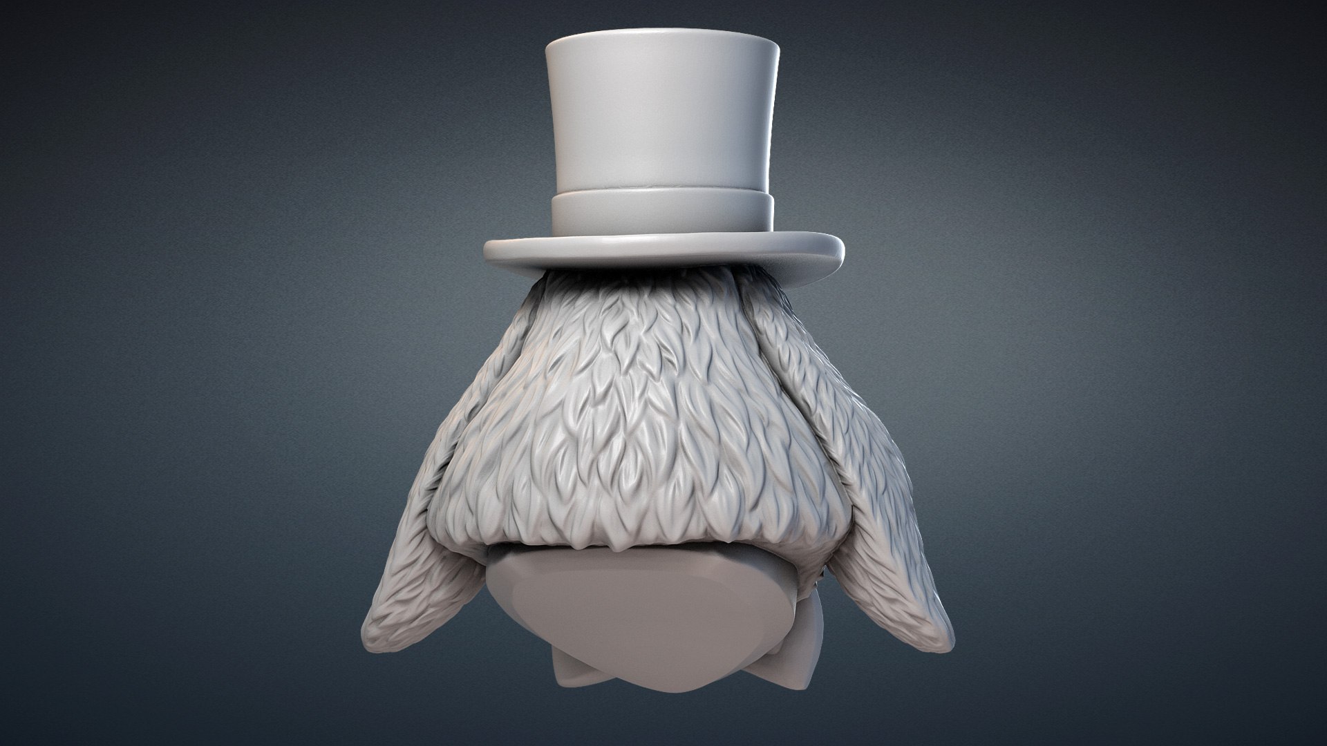 Rabbit Head Sculpture Top Hat Bow Tie STL Model - TurboSquid 1984961