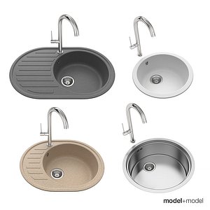 sinks tap kitchen 3d model