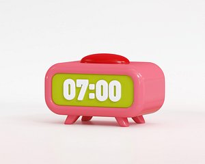 Cartoon Digital Alarm Clock 3d model 3d model