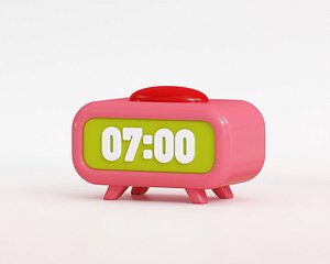 Cartoon Digital Alarm Clock 3d model 3d model