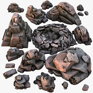 Stones Rocks Pebble Pack 3D