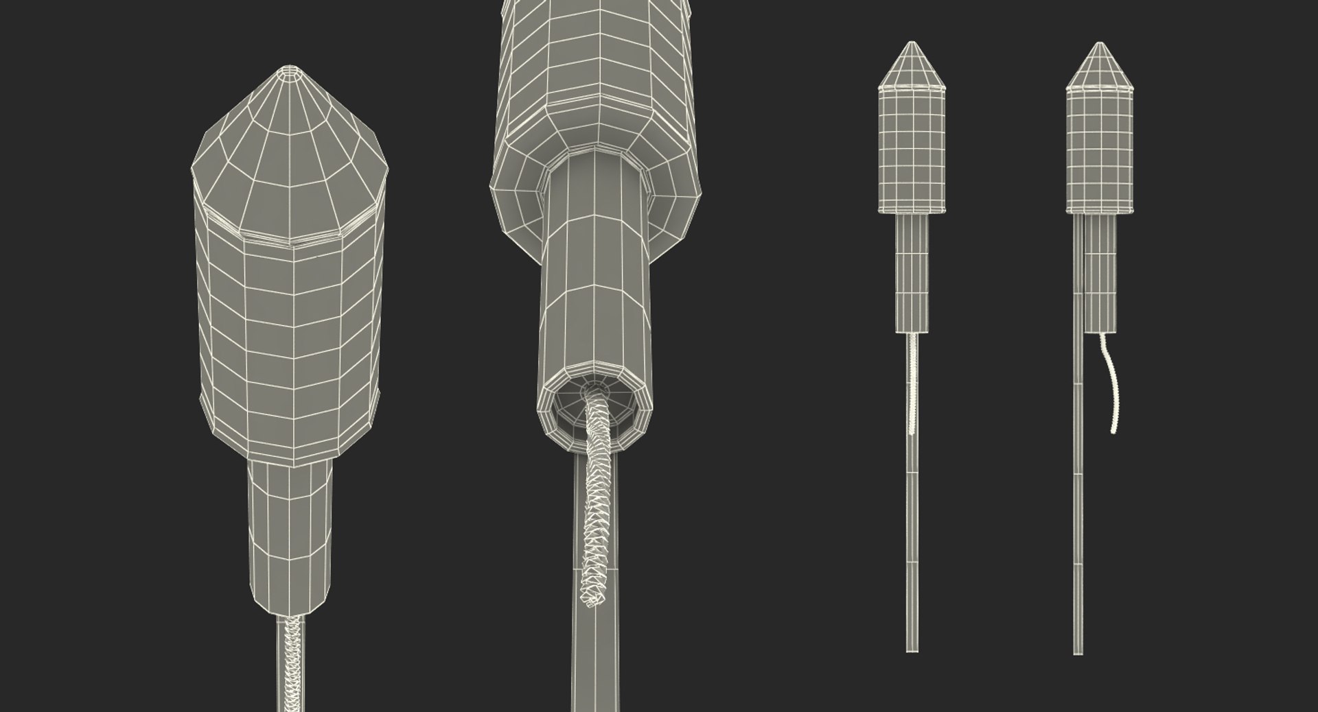 3D Firework Rocket Blue - TurboSquid 1301651