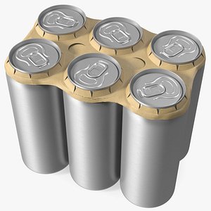 Cardboard Large Can Holder 6 Pack 3D model