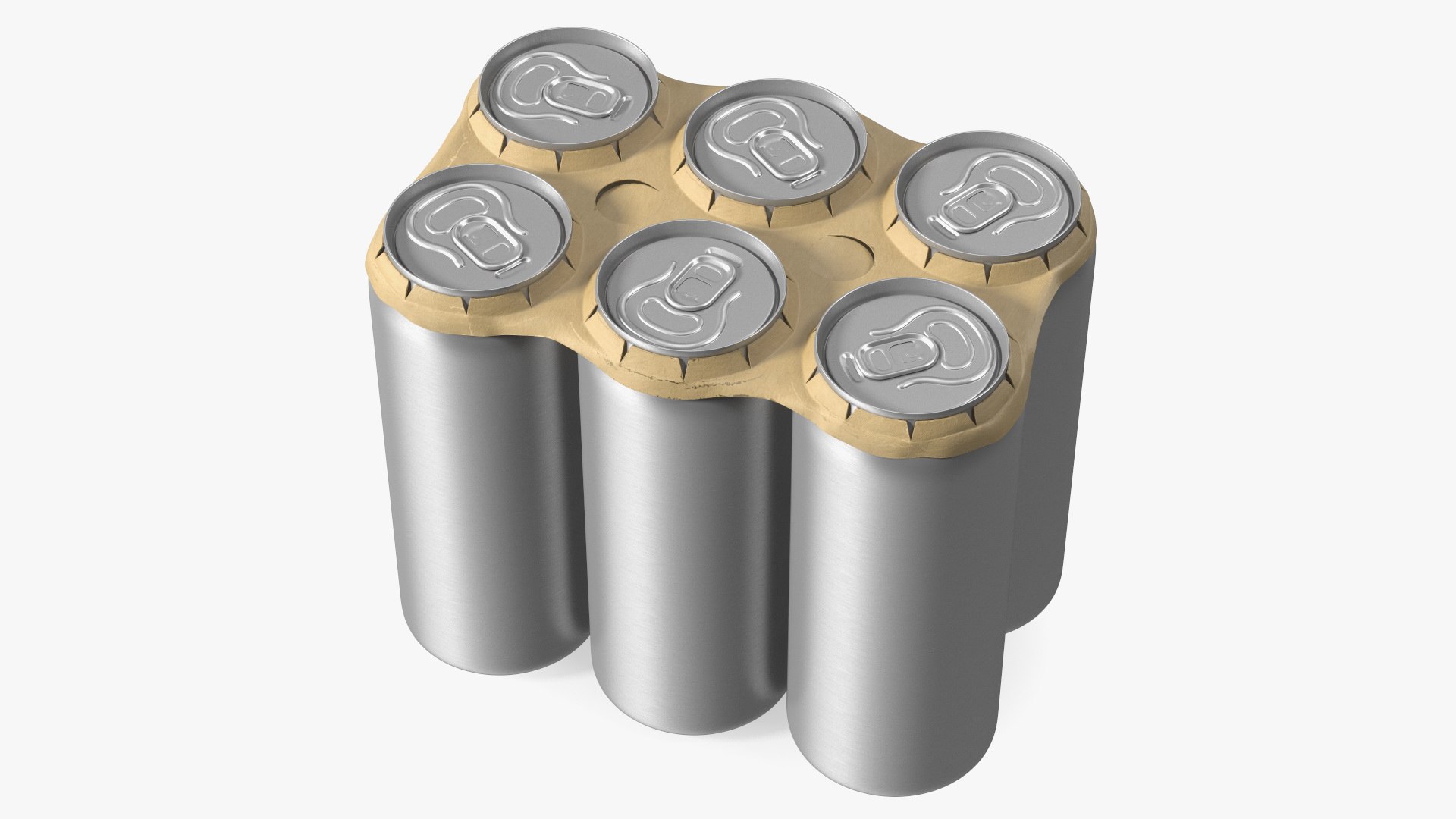 Cardboard Large Can Holder 6 Pack 3D model preview