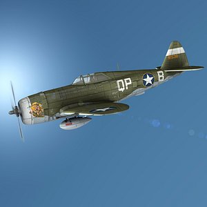 3D republic p-47c thunderbolt - model