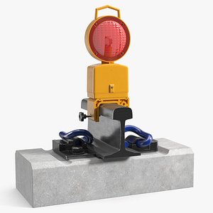 Railway Mounted Warning Lamp Yellow 3D model