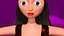 free low poly woman in dress 45