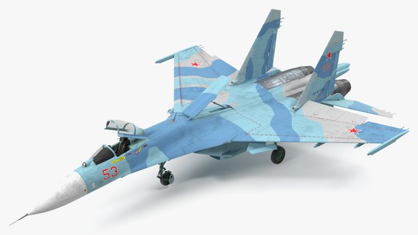 Sukhoi Su-27 Flanker Russisches Kampfflugzeug 3D-Modell