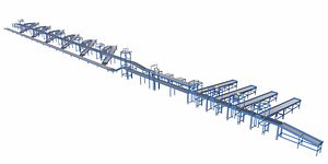 Roller and belt conveyor Cognex barcode reader
