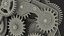 3D cog gears mechanism silver model