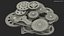 3D cog gears mechanism silver model