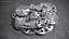 3D cog gears mechanism silver model