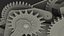 3D cog gears mechanism silver model