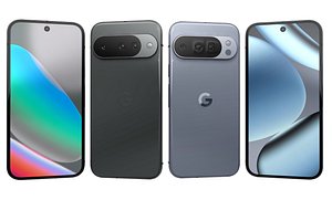 3D Google Pixel 10 Pro Moonstone And Google Pixel 10 Obsidian