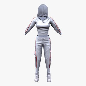 Female Hip-Hop Sports Outfit 3D model