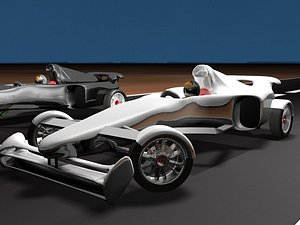 formula car 3d obj