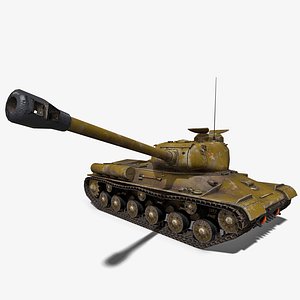 low-poly soviet tank is-2 3D model