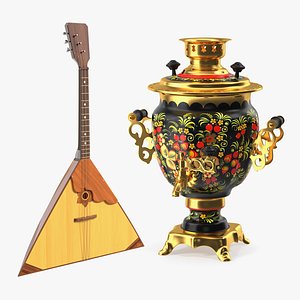 3D russian traditional symbols russia model