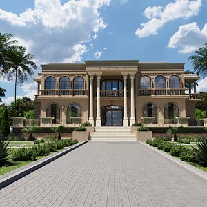 3D Futuristic Modern Villa 04 model