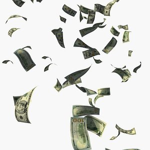 3D rain dollars money model