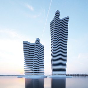 3D building office skyscraper
