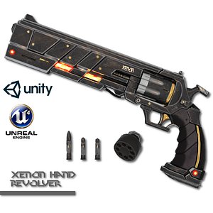 3d xenon hand revolver model