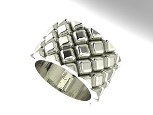 Geometric Lattice Wide Band Ring 3D Model for Jewelry Printing - STL