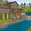 Mill With Water Wheel Grass