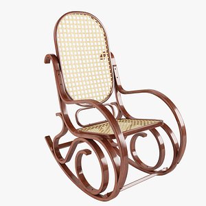rocking chair wood 3d model