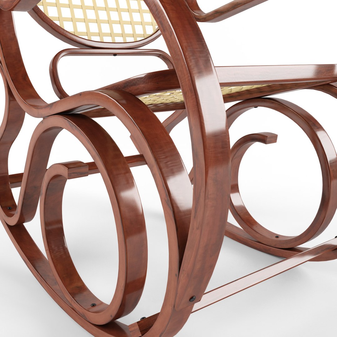 rocking chair wood 3d model