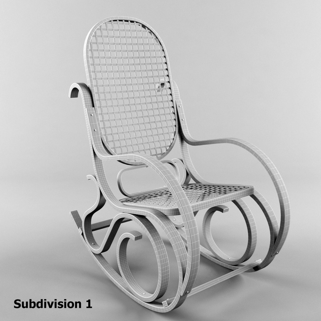 rocking chair wood 3d model