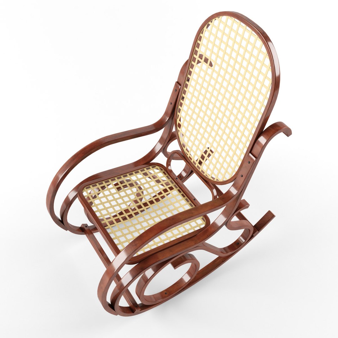 rocking chair wood 3d model