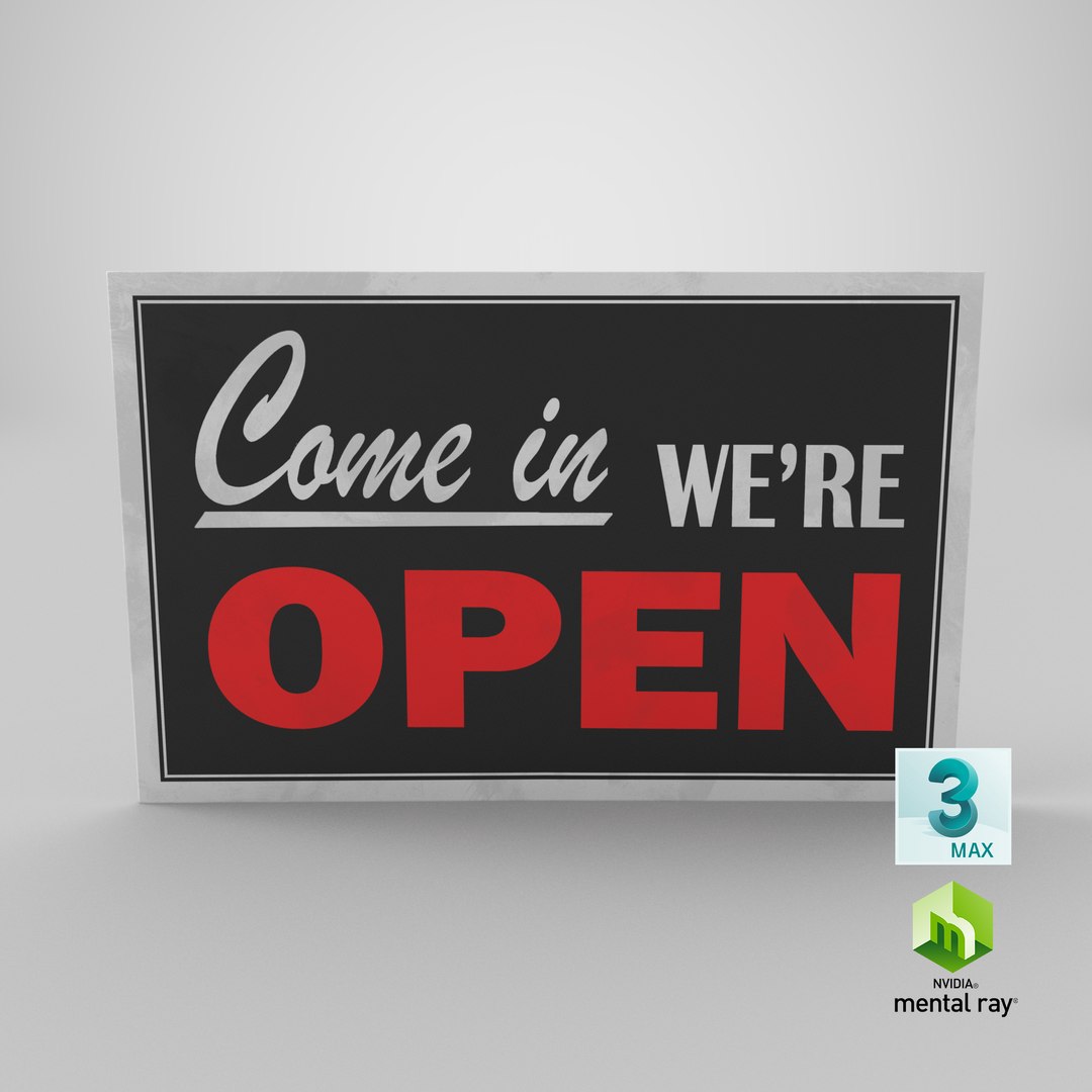 3D open-closed sign 02 model - TurboSquid 1223350