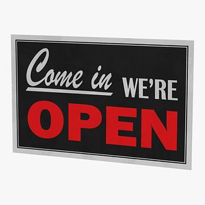 3D open-closed sign 02 model