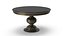 Black Paint Wood Round Table with Gold Edges