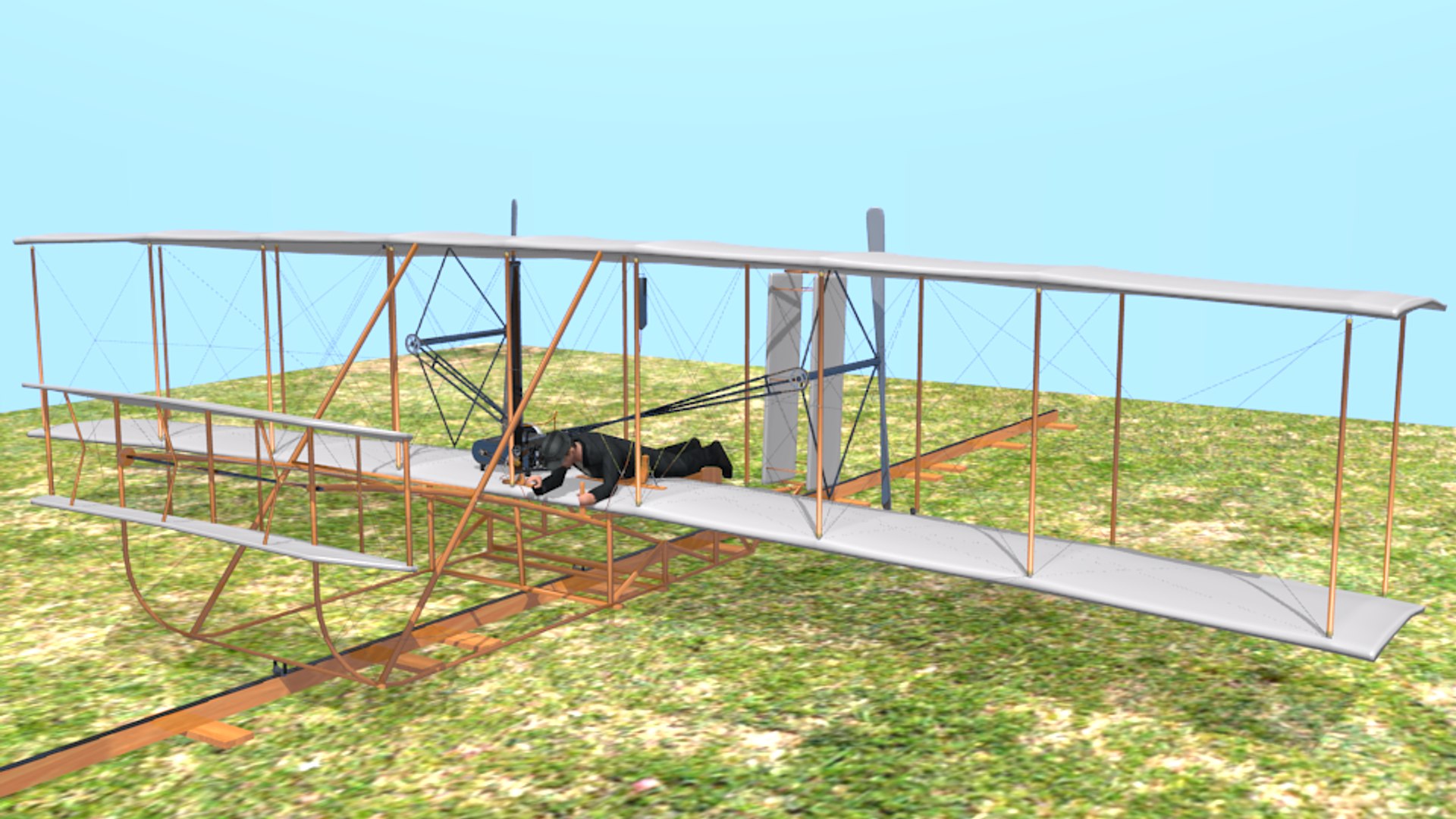 modelo 3d Wright Flyer Kitty Hawk - TurboSquid 1620067