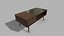 Wooden Marble Table with Drawer Low-poly PBR