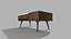 Wooden Marble Table with Drawer Low-poly PBR