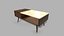 Wooden Marble Table with Drawer Low-poly PBR