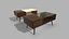 Wooden Marble Table with Drawer Low-poly PBR