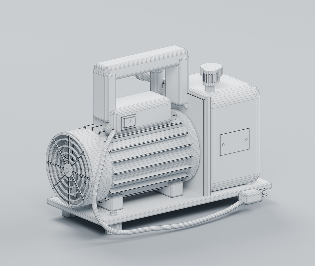 Rotary Vane Vacuum Pump with Finned Motor Oil Window and Inlet Manifold 3D model https://p.turbosquid.com/ts-thumb/fg/AD8puC/Ll/06_wire/jpg/1793275587/1920x1080/fit_q87/74f701765c584b7919bd3110831d96687eb44836/06_wire.jpg