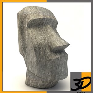 3d easter island moai statue