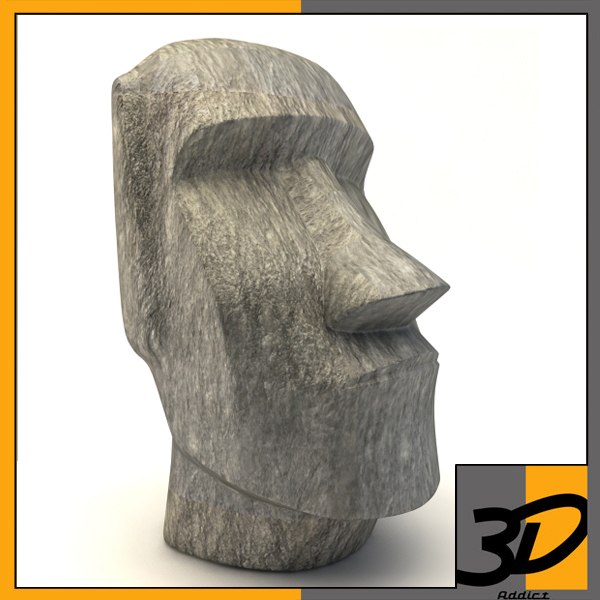 3d easter island moai statue