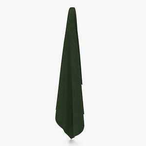 Green Bath Towel Hanging Fur