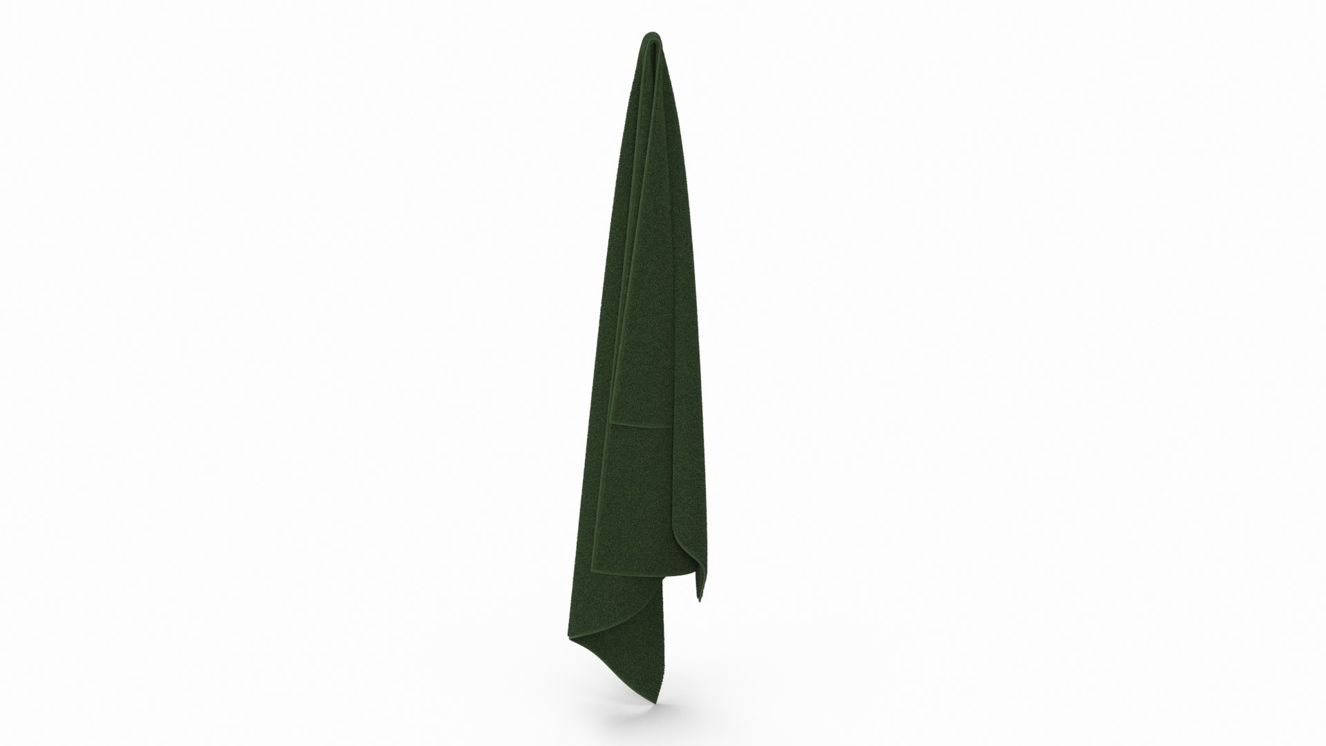 Green Bath Towel Hanging Fur 3D model preview