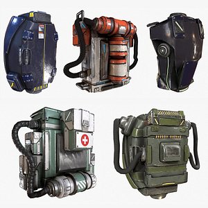 backpack canister case military 3D model